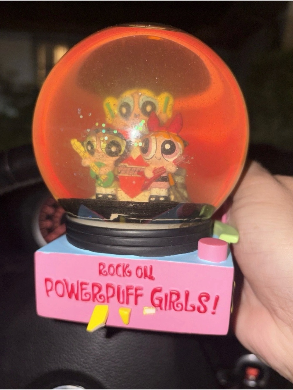 Powerpuff Girls 'Rock On' Snow Globe - Pink Base Vintage rare
